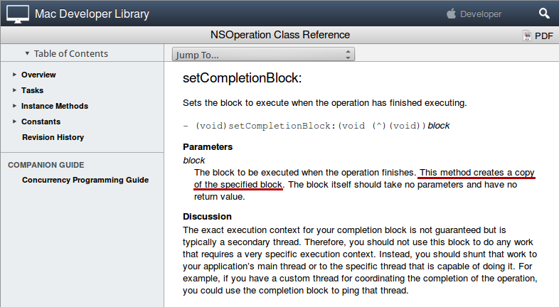 setCompletionBlock docs